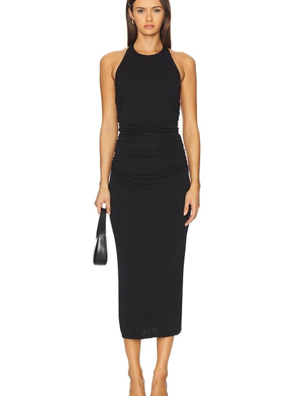 Rampage Sleeveless  Black Halter Midi Dress with or without belt